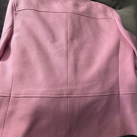 Talbots Pink Textured Blazer with Black Buttons Size 14, Like New - Picture 3 of 5